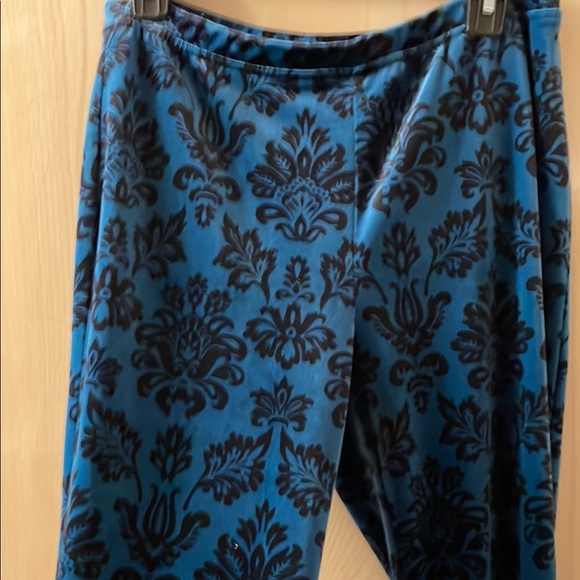 Chios Rich Black/Blue Patterned Leggings New Without Tags - Picture 5 of 6